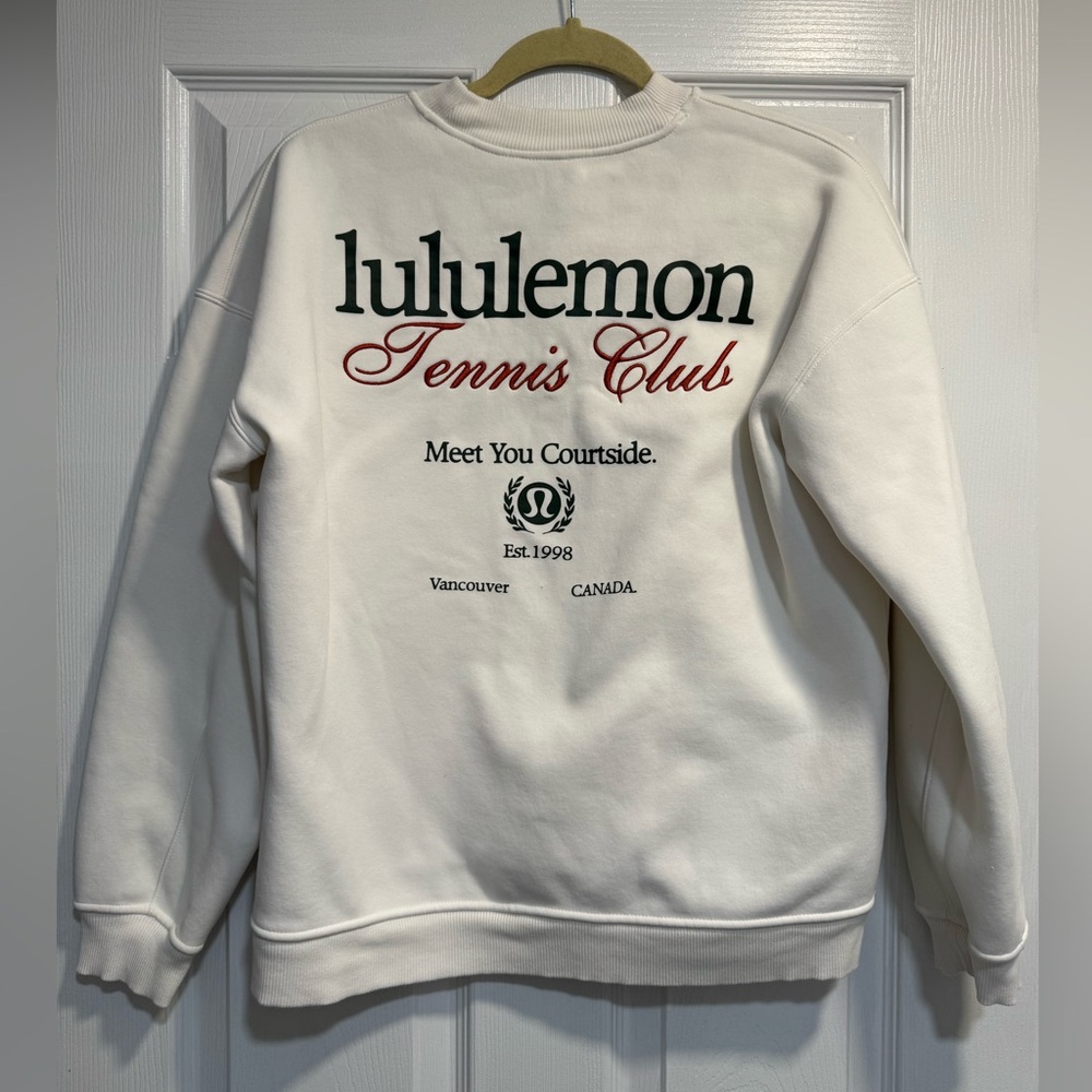 Lululemon Heavyweight Fleece Pullover *Tennis Club EUC Size Small - Picture 2 of 9
